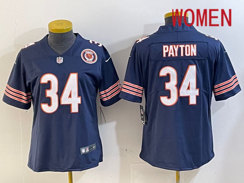 Women Chicago Bears #34 Payton Blue 2024 Nike Limited NFL Jersey style 2->youth nfl jersey->Youth Jersey